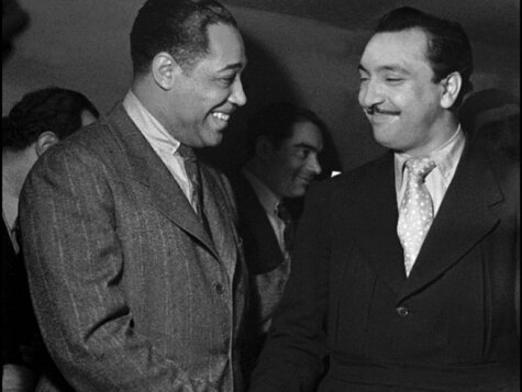 Devant Duke Ellington Rue Chaptal Paris Django et Duke Ellington - Hot Club rue Chaptal