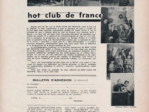 Au Hot Club de France, Rue Chaptal Au Hot Club de France, Rue Chaptal
