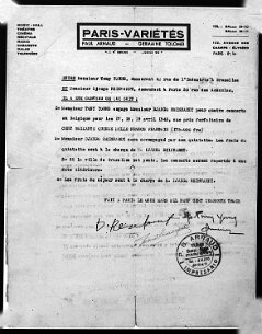 Django Reinhardt Contrat d'engagement en Belgique null