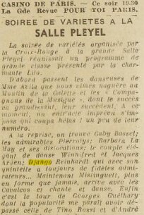 Django Reinhardt - journal concert Pleyel null