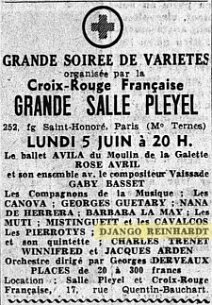 Django Reinhardt affiche concert Pleyel null
