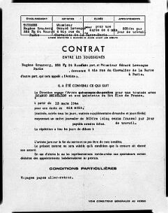 Django Reinhardt - Contrat d'engagement null